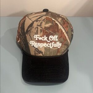 F*ck off Respectfully Camo Trucker Hat